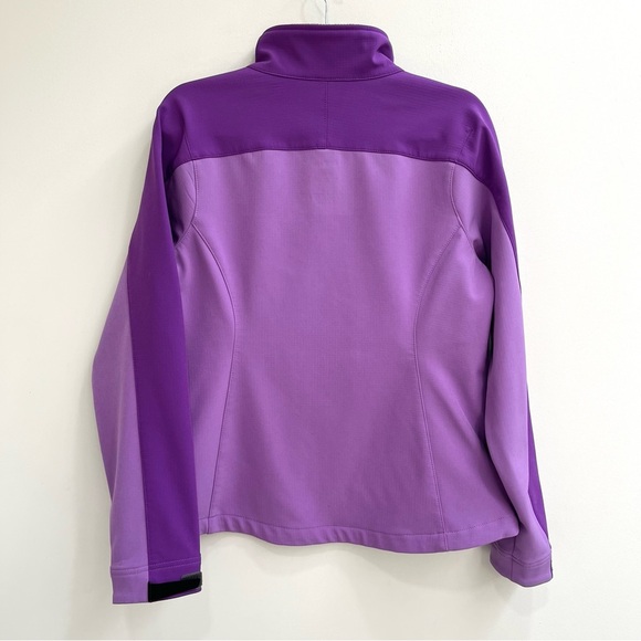 L.L. Bean Pathfinder Soft Shell Jacket Colorblock Purple Woman’s Medium Petite - Picture 2 of 13